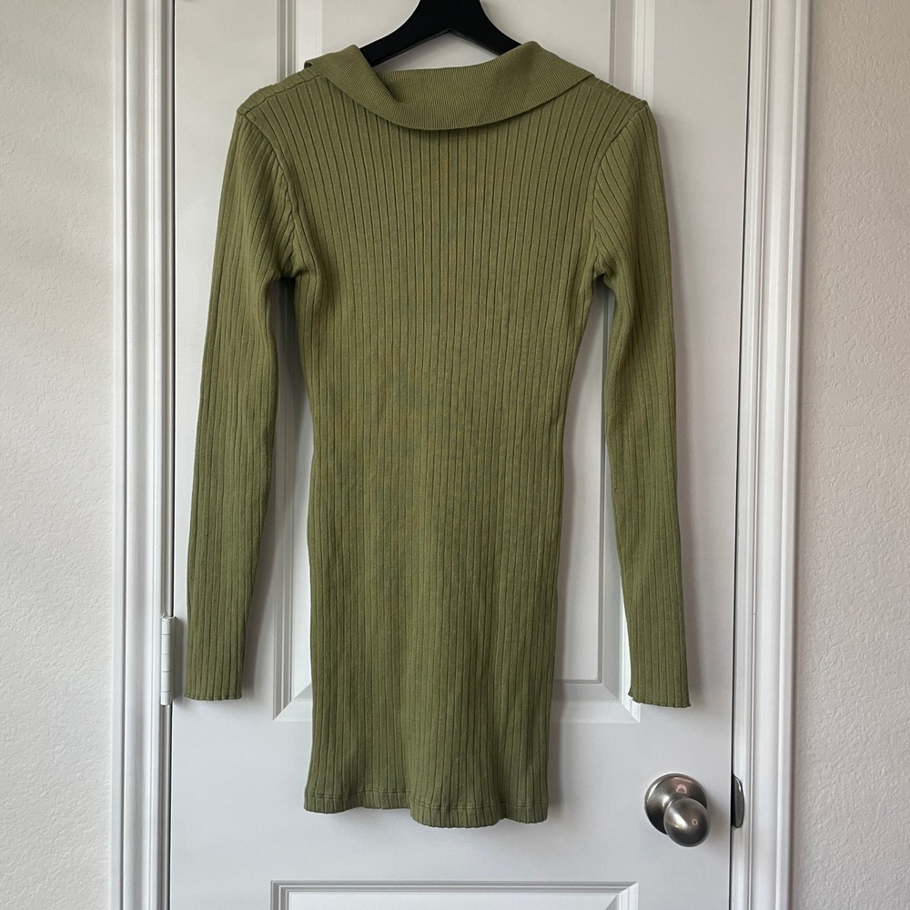 Princess Polly Talia Knit Mini Dress Pistachio Green S/M Bodycon Y2K Party Club - Picture 6 of 7